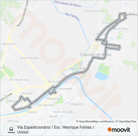 782-5 [ESC] TUB - CAÇADOR/ESTIVA Bus Line Map