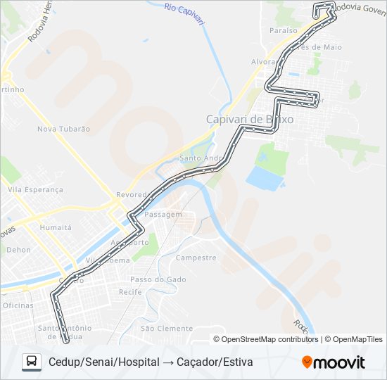 782-5 [ESC] TUB - CAÇADOR/ESTIVA bus Line Map