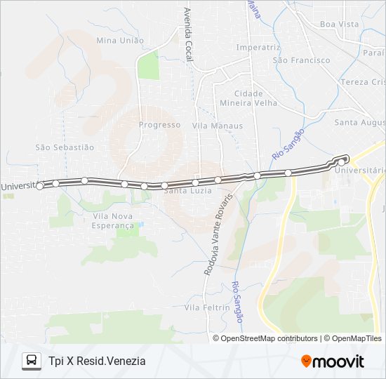 Mapa de 309A RESIDENCIAL VENEZIA VIA SANTA LUZIA de autobús