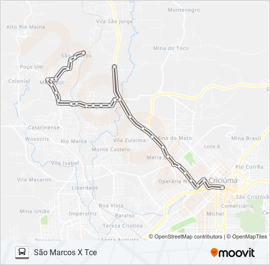 222E SÃO MARCOS VIA LARANJINHA/RIO BONITO/ESC.SILVA ALVARENGA/STARTEX bus Line Map