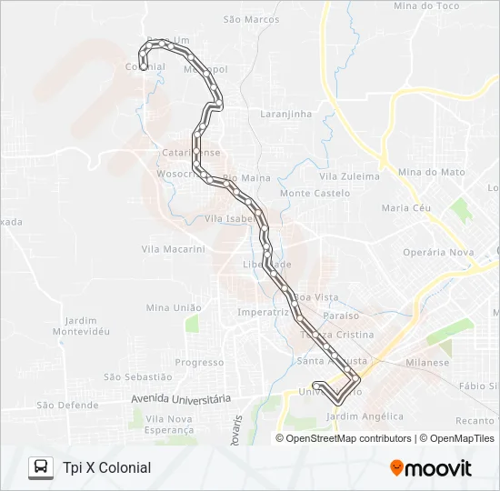 0310 COLONIAL VIA RIO MAINA Bus Line Map