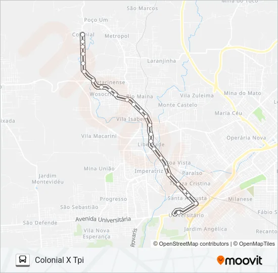 0310 COLONIAL VIA RIO MAINA Bus Line Map