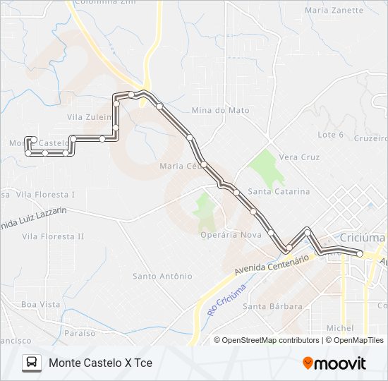 0204 VILA ZULEIMA VIA MONTE CASTELO bus Line Map