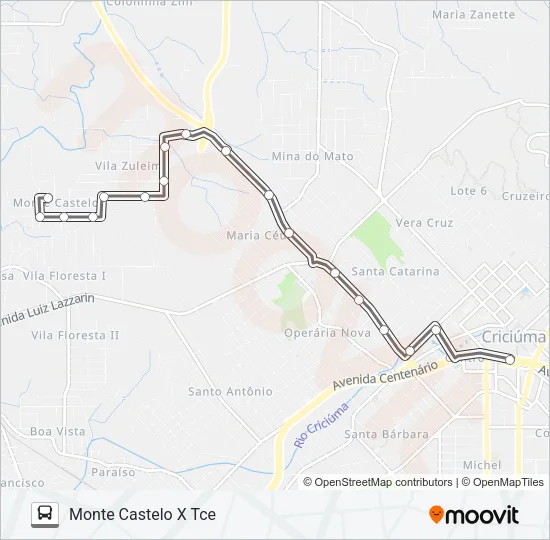 0204 VILA ZULEIMA VIA MONTE CASTELO Bus Line Map