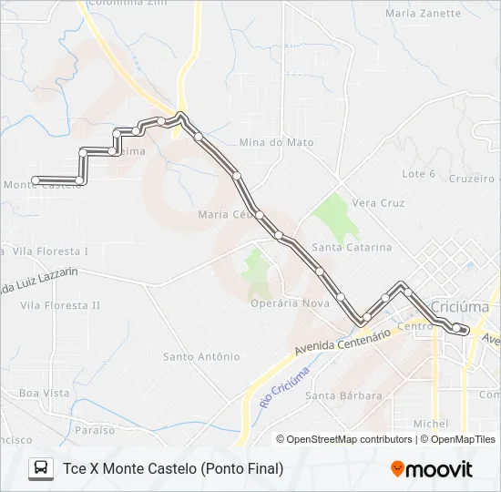 0204 VILA ZULEIMA VIA MONTE CASTELO Bus Line Map