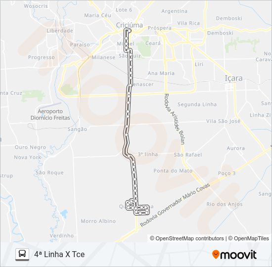 201C LOTEAMENTO HG/4ª LINHA bus Line Map