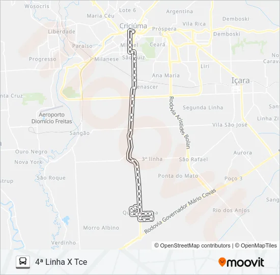 201C LOTEAMENTO HG/4ª LINHA Bus Line Map