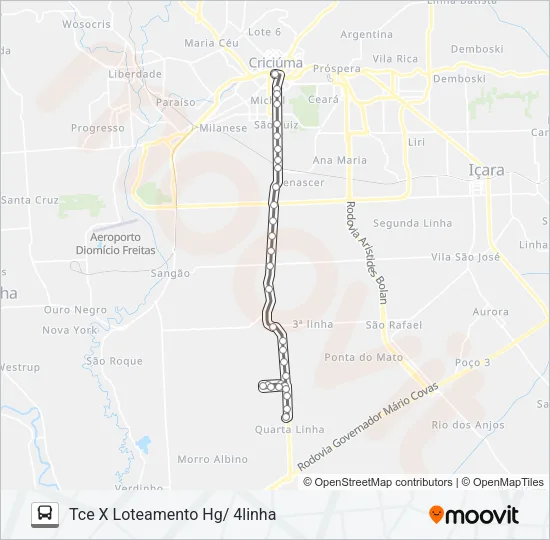 201C LOTEAMENTO HG/4ª LINHA Bus Line Map