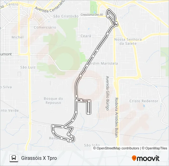 405D RENASCER / B. DO REPOUSO / GIRASSÓIS Bus Line Map