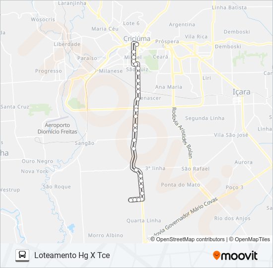 201B LOTEAMENTO HG bus Line Map