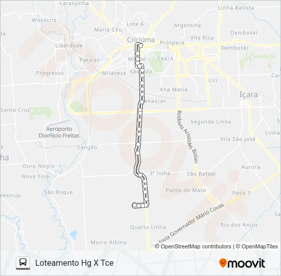 201B LOTEAMENTO HG Bus Line Map