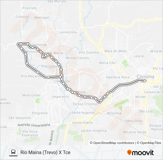 0218 RIO MAINA VIA BOA VISTA/STO ANTÔNIO/SC-447 Bus Line Map