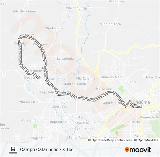 224A CAMPO CATARINENSE/COLONIAL/TCE Bus Line Map