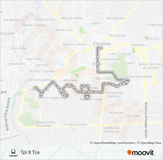 503A FÁBIO SILVA /RECANTO VERDE /3 RIBEIRÕES Bus Line Map