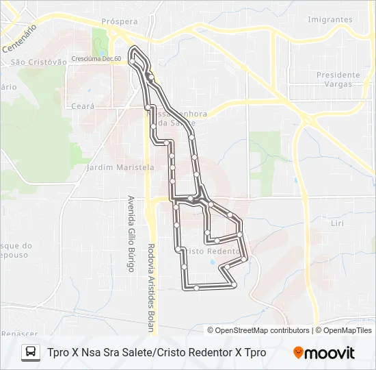 407A NOSSA SENHORA DA SALETE /CRISTO REDENTOR /ABADEUS Bus Line Map