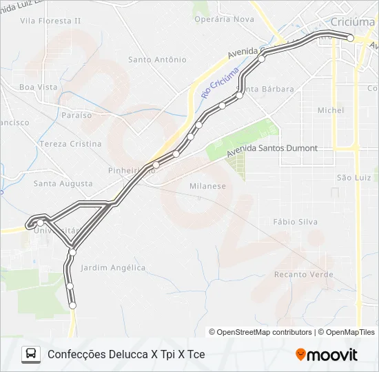 502A CONFECÇÕES DELUCCA /TPI /TCE Bus Line Map
