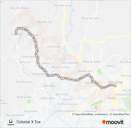 224B COLONIAL VIA FRANCESA /WOSOCRIS Bus Line Map
