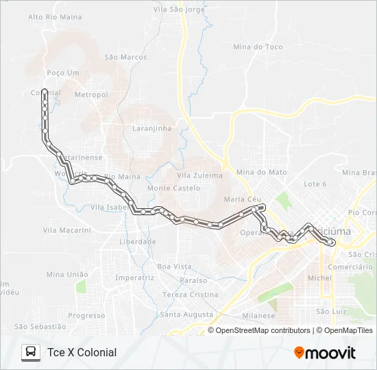 224B COLONIAL VIA FRANCESA /WOSOCRIS Bus Line Map
