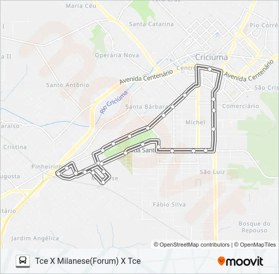 0209 PAÇO MUNICIPAL VIA FORUM/MILANESE Bus Line Map