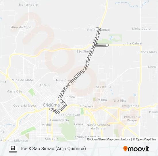 210A SÃO SIMÃO VIA DEVILLA Bus Line Map