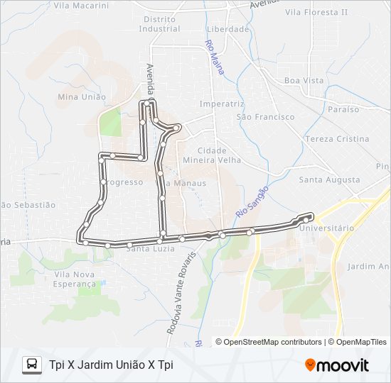0314 PROGRESSO VIA AV.MONTENEGRO bus Line Map