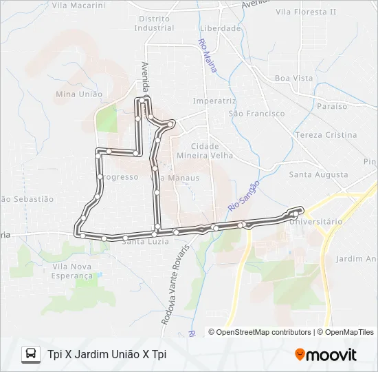 0314 PROGRESSO VIA AV.MONTENEGRO Bus Line Map