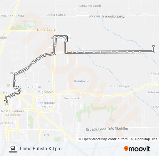 0406 LINHA BATISTA bus Line Map