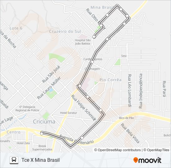 0216 MINA BRASIL VIA HOSPITAIS bus Line Map