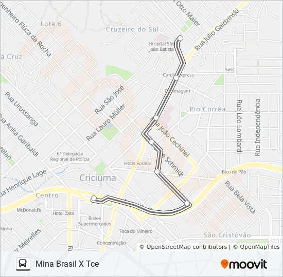 Mapa da linha 0216 MINA BRASIL VIA HOSPITAIS de ônibus