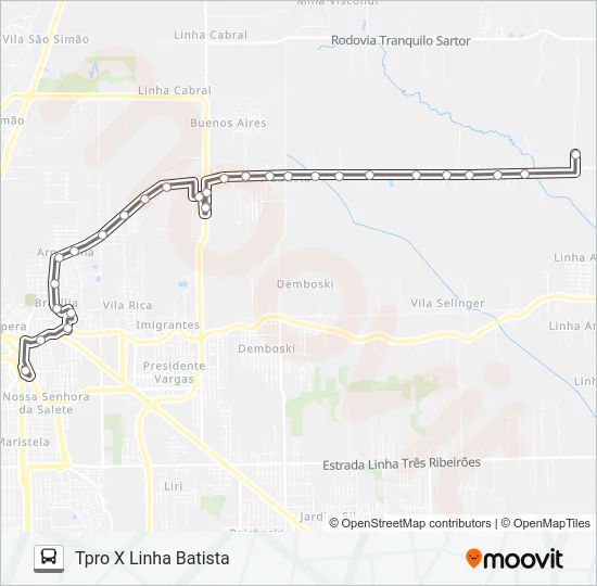406A LINHA BATISTA VIA TOTALPLAST Bus Line Map