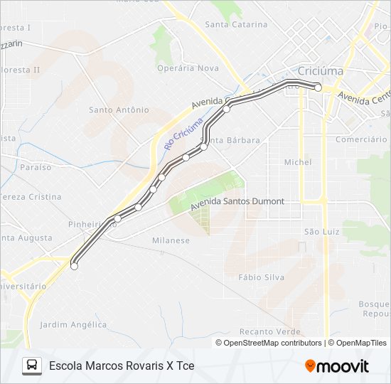 Mapa da linha 502C ESCOLA MARCOS ROVARIS/TCE de ônibus