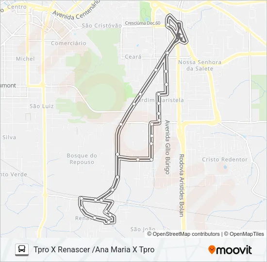 405B RENASCER / ANA MARIA Bus Line Map