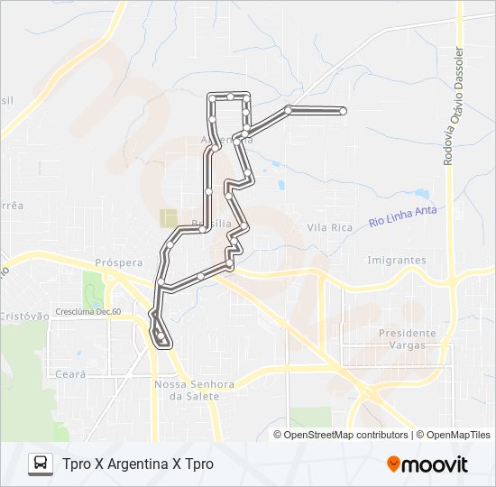 0404 ARGENTINA/LOT.BITENCOURT-MARLI VIA RES.TURIN bus Line Map