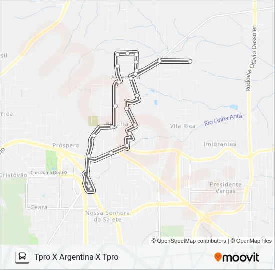 0404 ARGENTINA/LOT.BITENCOURT-MARLI VIA RES.TURIN Bus Line Map