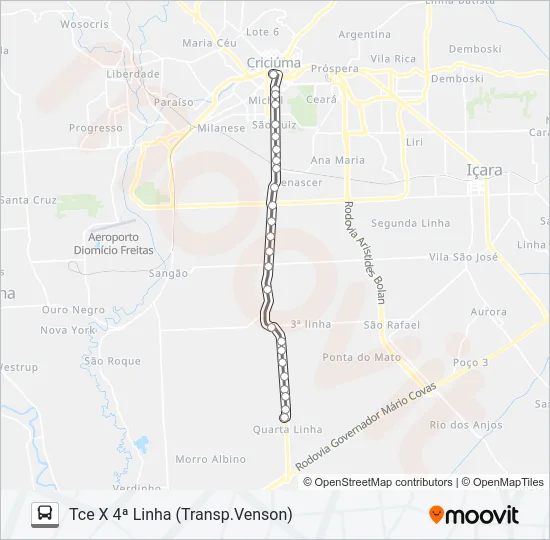 201A 4ª LINHA(POSTO SAÚDE/IGREJA) Bus Line Map