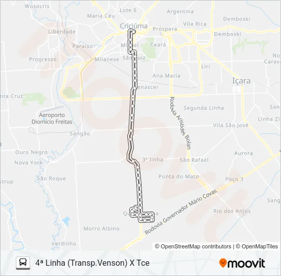 201A 4ª LINHA(POSTO SAÚDE/IGREJA) Bus Line Map