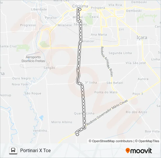 0201 PORTINARI VIA 4ª LINHA Bus Line Map