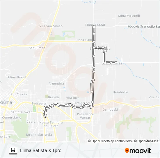 406C LINHA BATISTA Bus Line Map