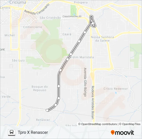 0405 RENASCER VIA BOSQUE DO REPOUSO Bus Line Map