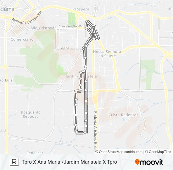 0401 ANA MARIA / JARDIM MARISTELA Bus Line Map