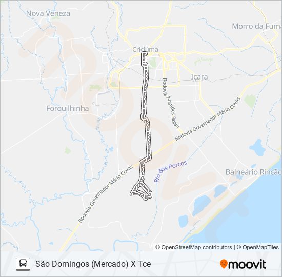 Mapa da linha 0211 SÃO DOMINGOS VIA 4ª LINHA /VILA MARIA de ônibus