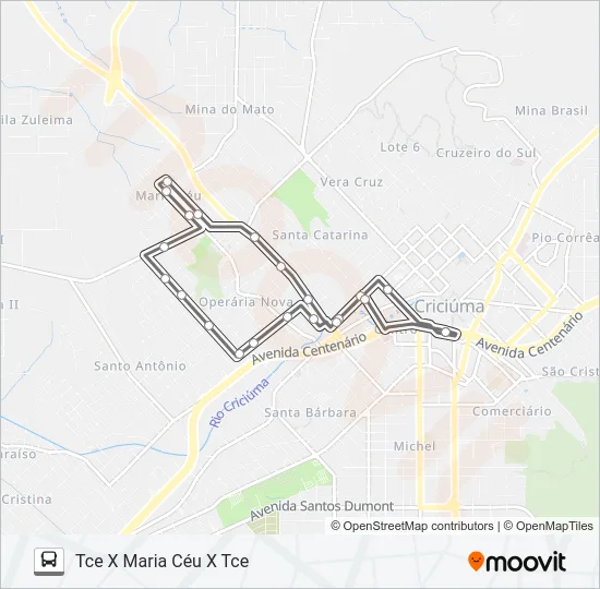 208A MARIA CÉU VIA OPERÁRIA Bus Line Map
