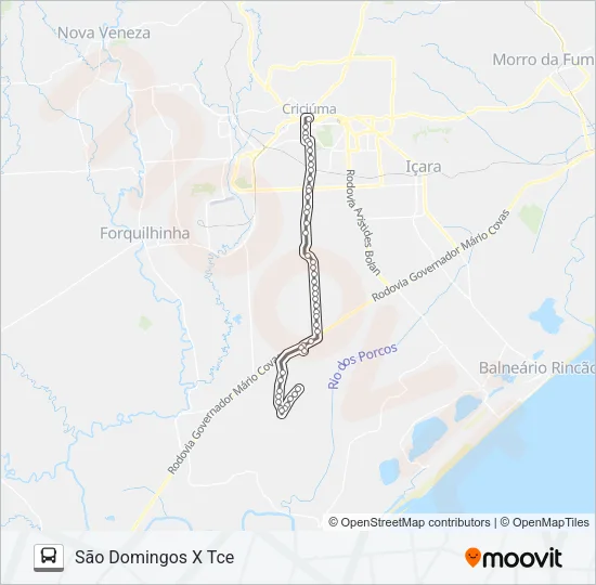 211A SÃO DOMINGOS VIA MORRO MÃE LUZIA Bus Line Map