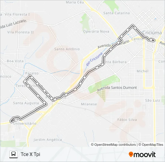 0502 PARAISO VIA RUA HENRIQUE LAGE Bus Line Map