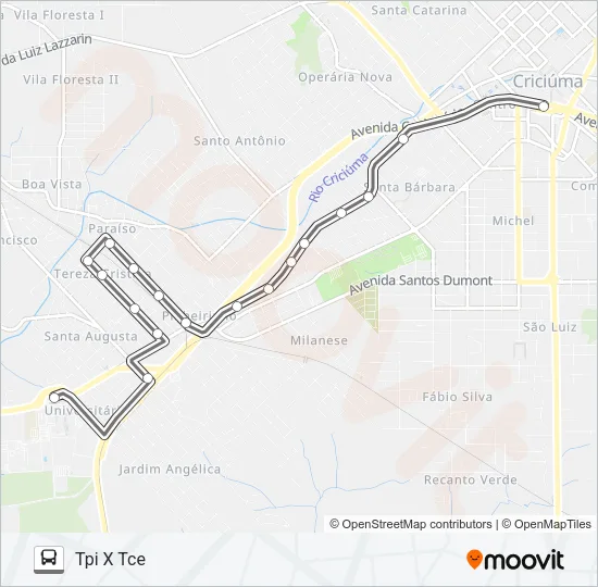 0502 PARAISO VIA RUA HENRIQUE LAGE Bus Line Map