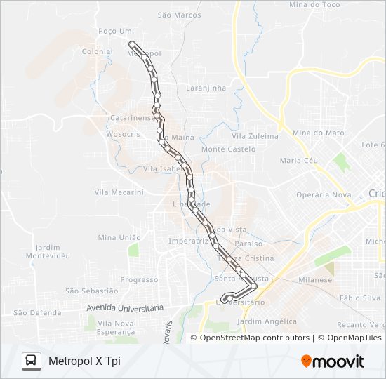 308B METROPOL VIA RIO MAINA /TPI bus Line Map