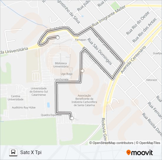 Mapa de 0317 TPI / SATC de autobús