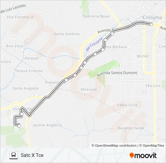 0217 TCE / SATC VIA RUA HENRIQUE LAGE Bus Line Map
