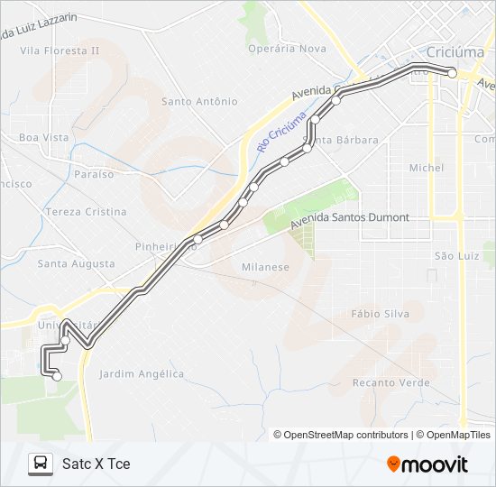 0217 TCE / SATC VIA RUA HENRIQUE LAGE bus Line Map