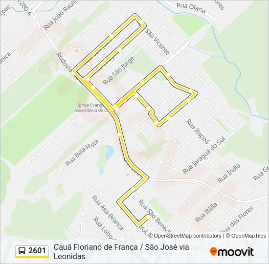 2601 Bus Line Map